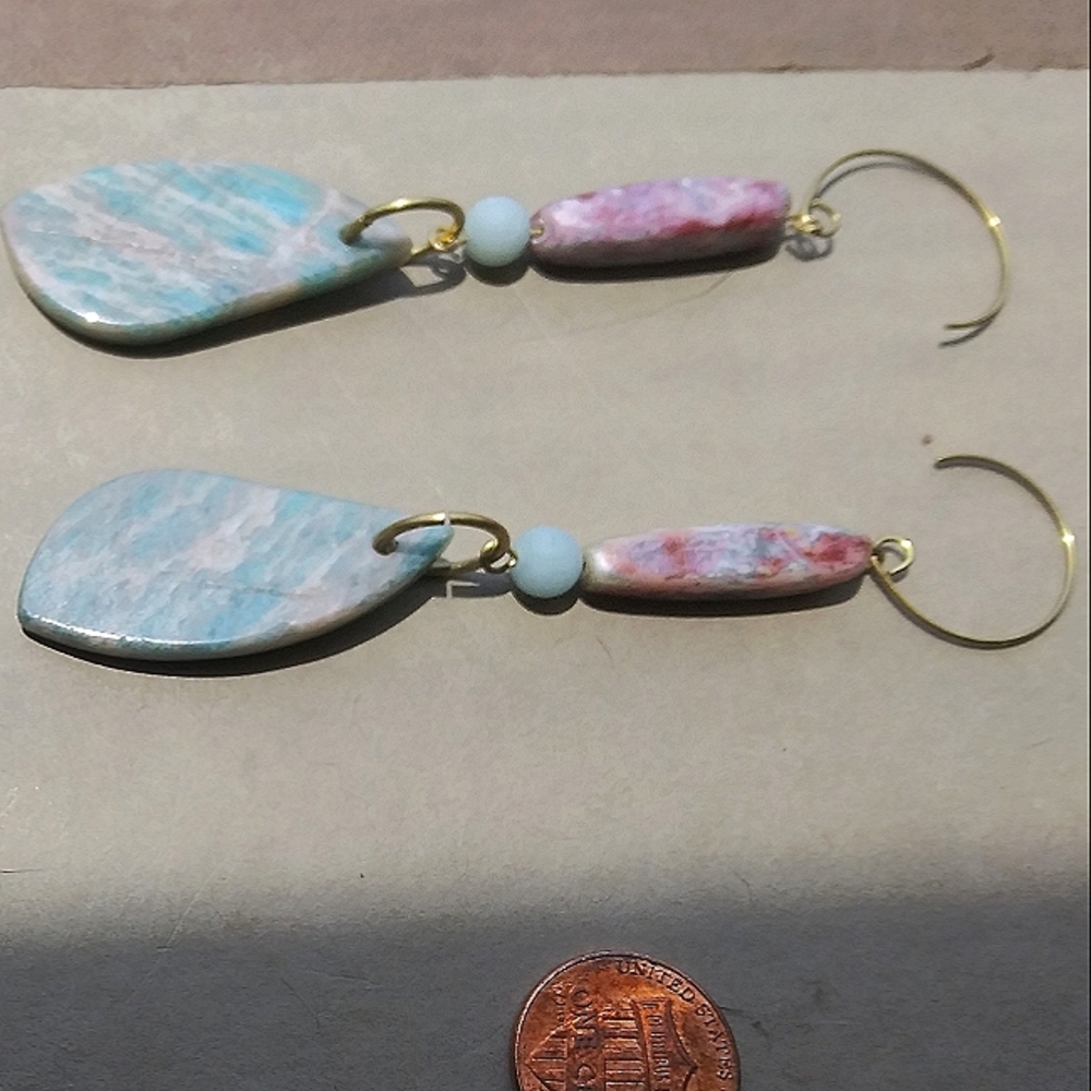 'Wings' Amazonite Earrings - Picture 3 of 6